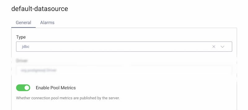 Enable Metrics for JDBC Data Source