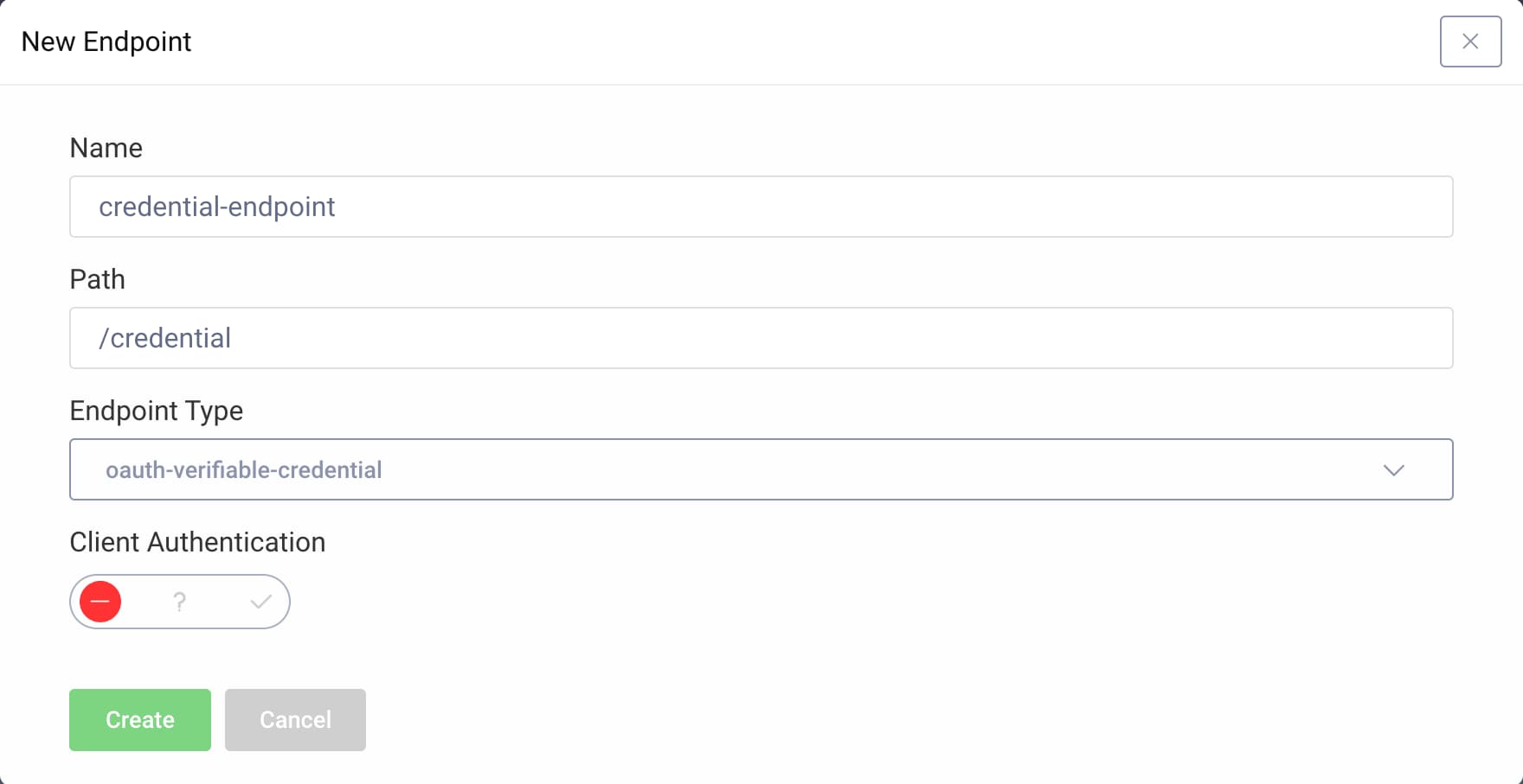 Add a Credential Endpoint