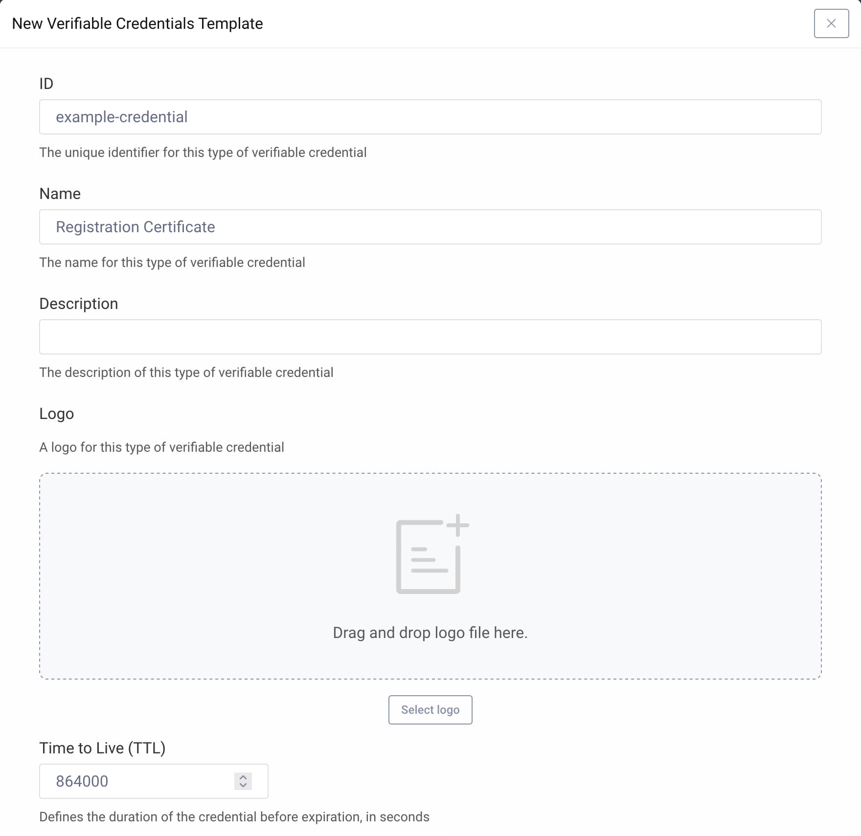Configure a Verifiable Credential Template
