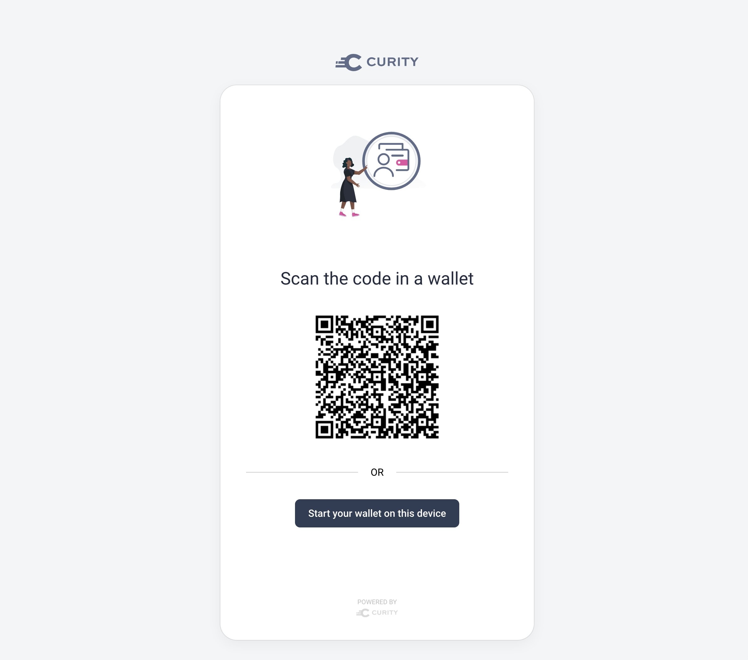 QR code and button to open wallet