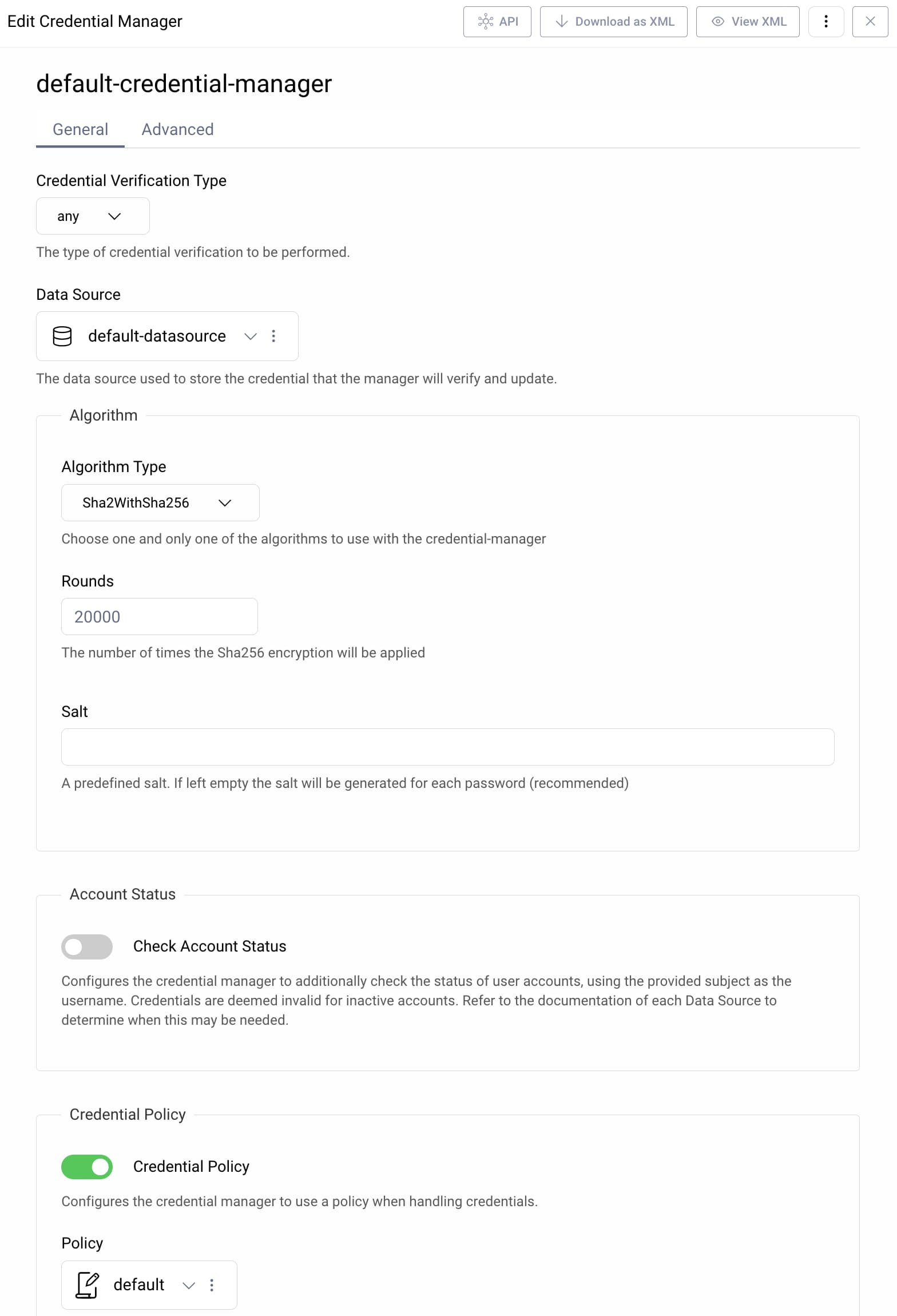 Example Credential Manager