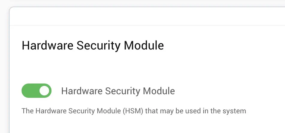 Enable the HSM in the Curity admin UI