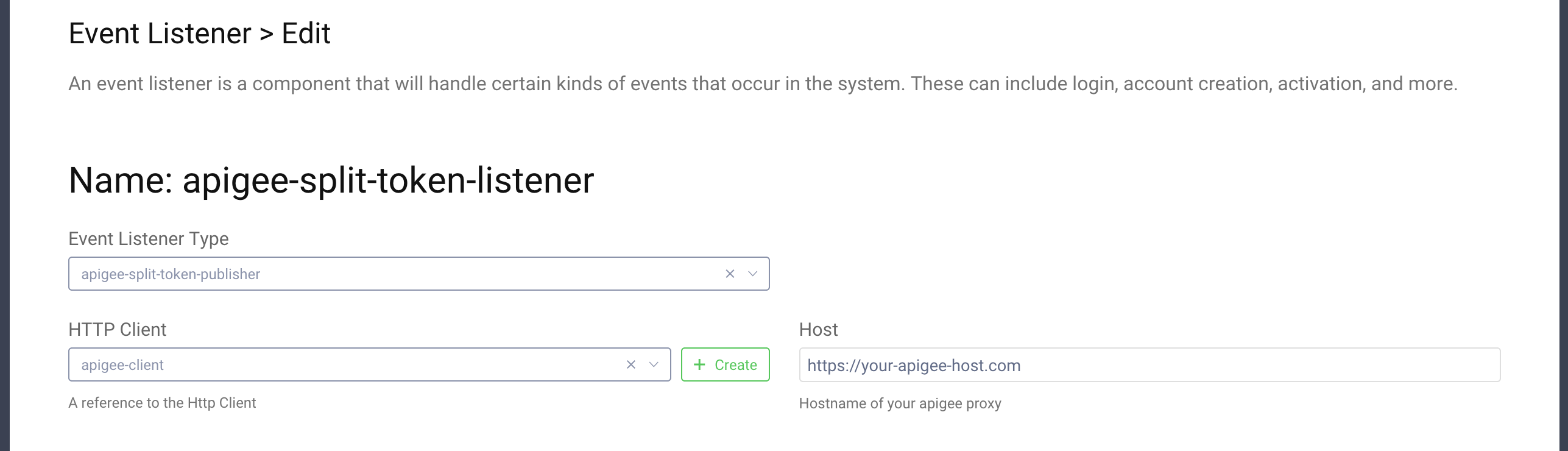 Configure the listener