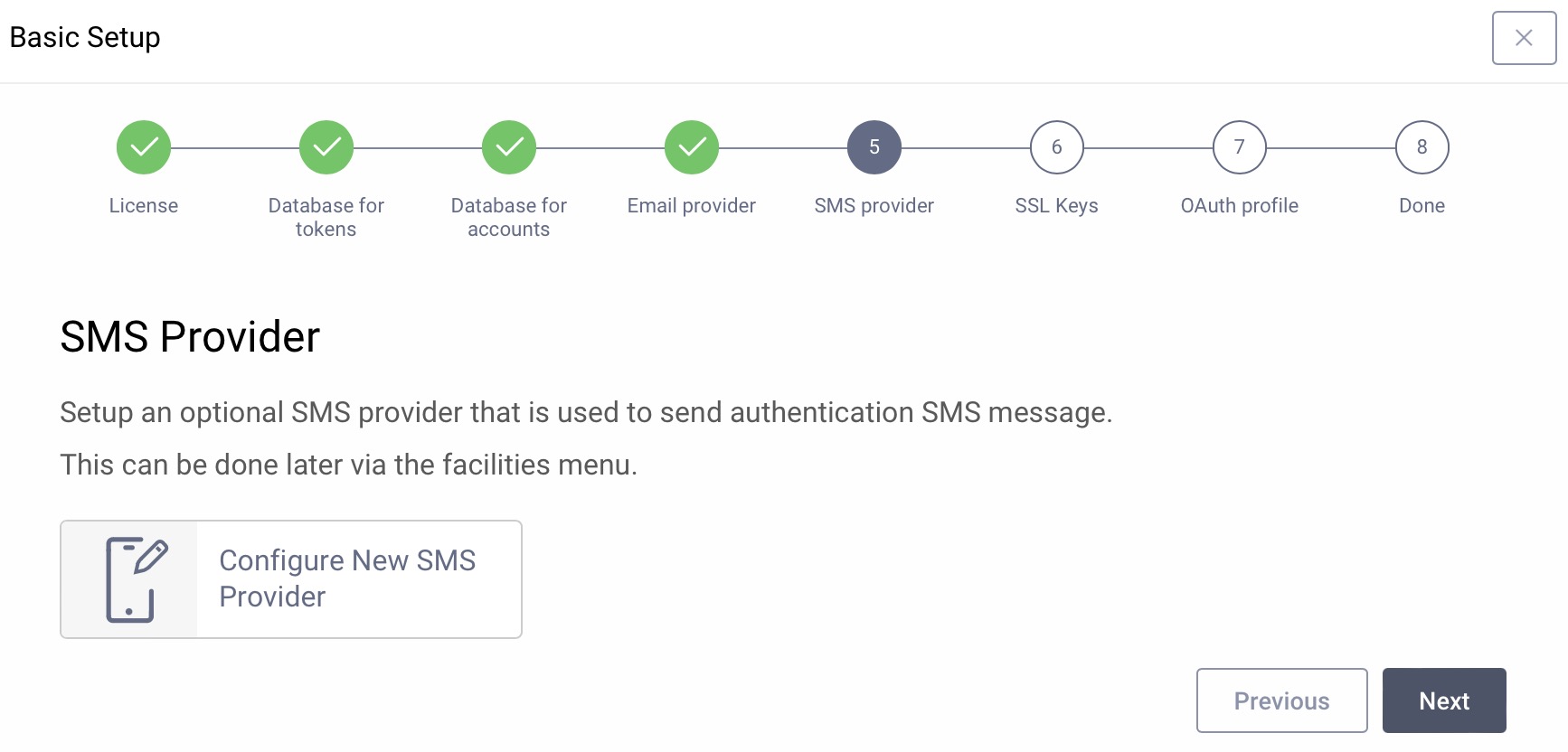 SMS Provider Setup