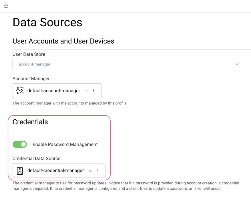 Enable Password Management