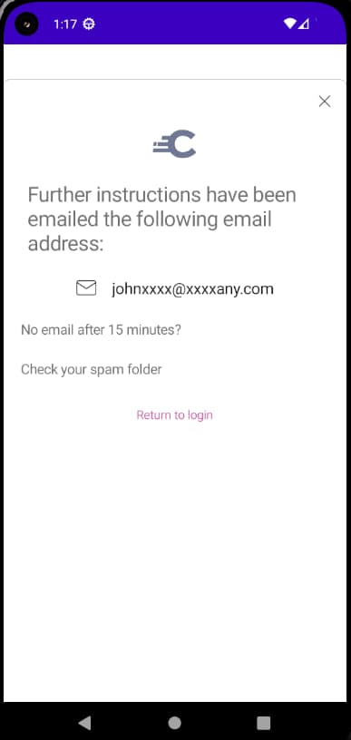 Forgot Password Complete Android