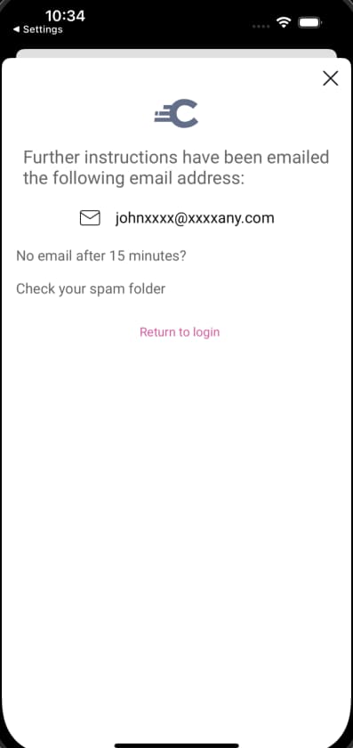 Forgot Password Complete iOS