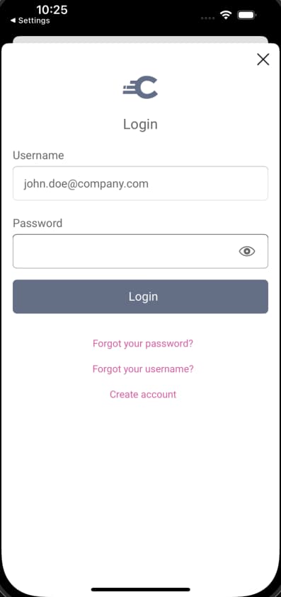 Initial Login iOS