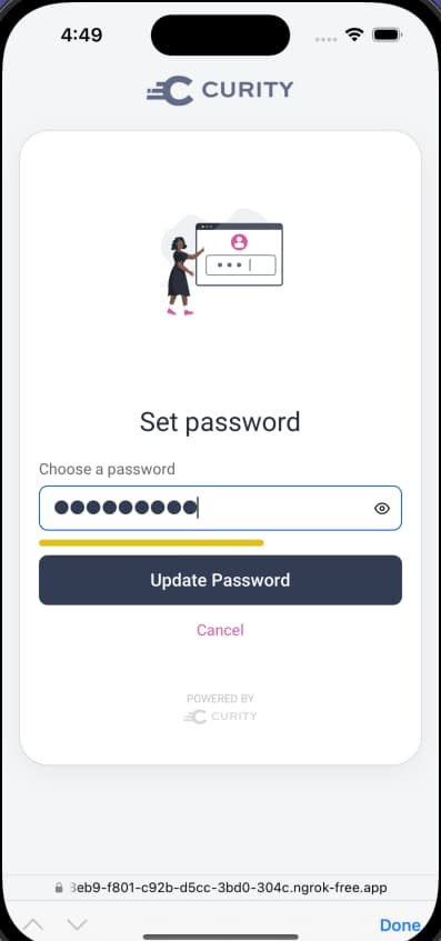 Reset Password iOS