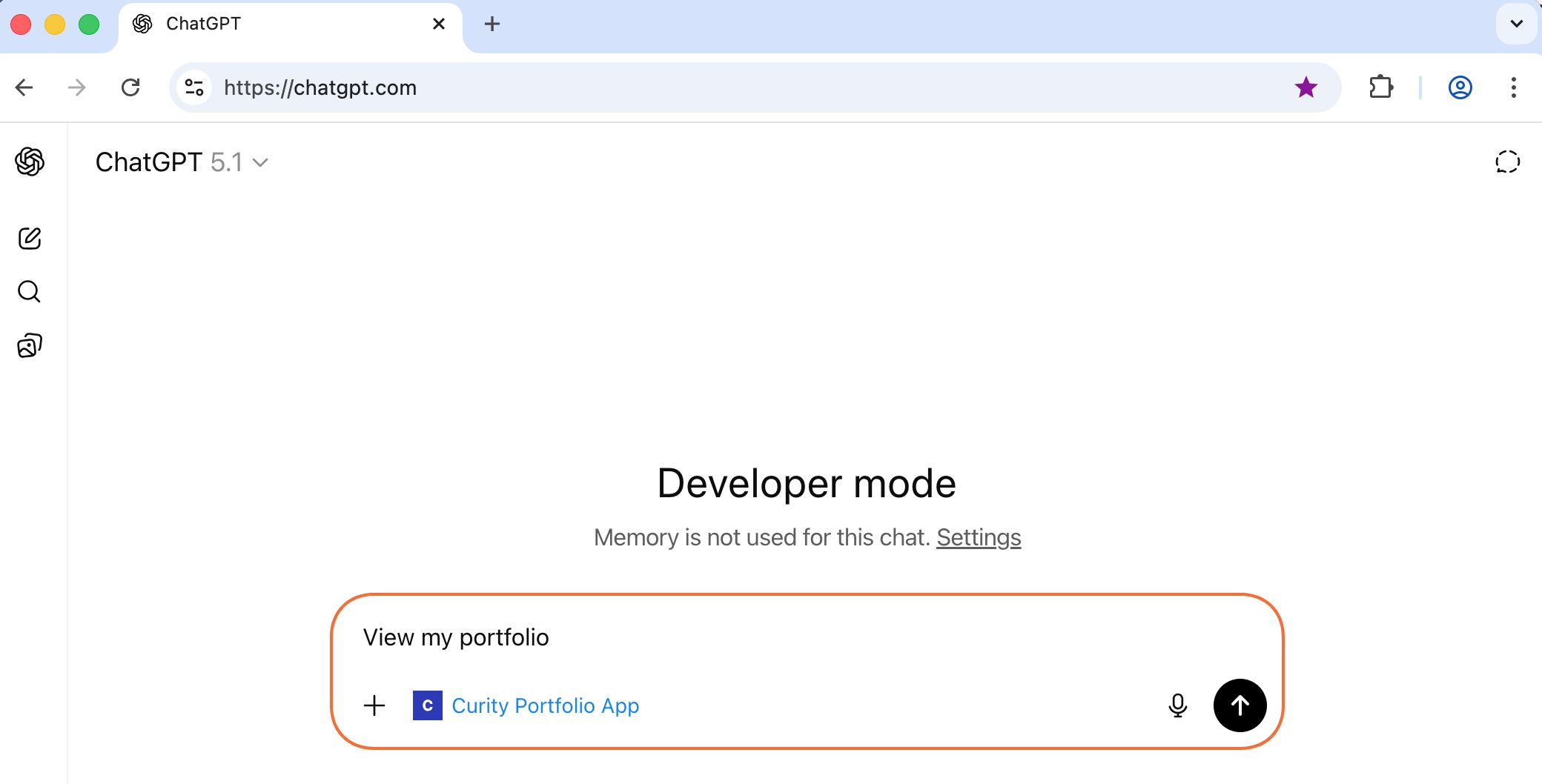 ChatGPT using the example MCP server