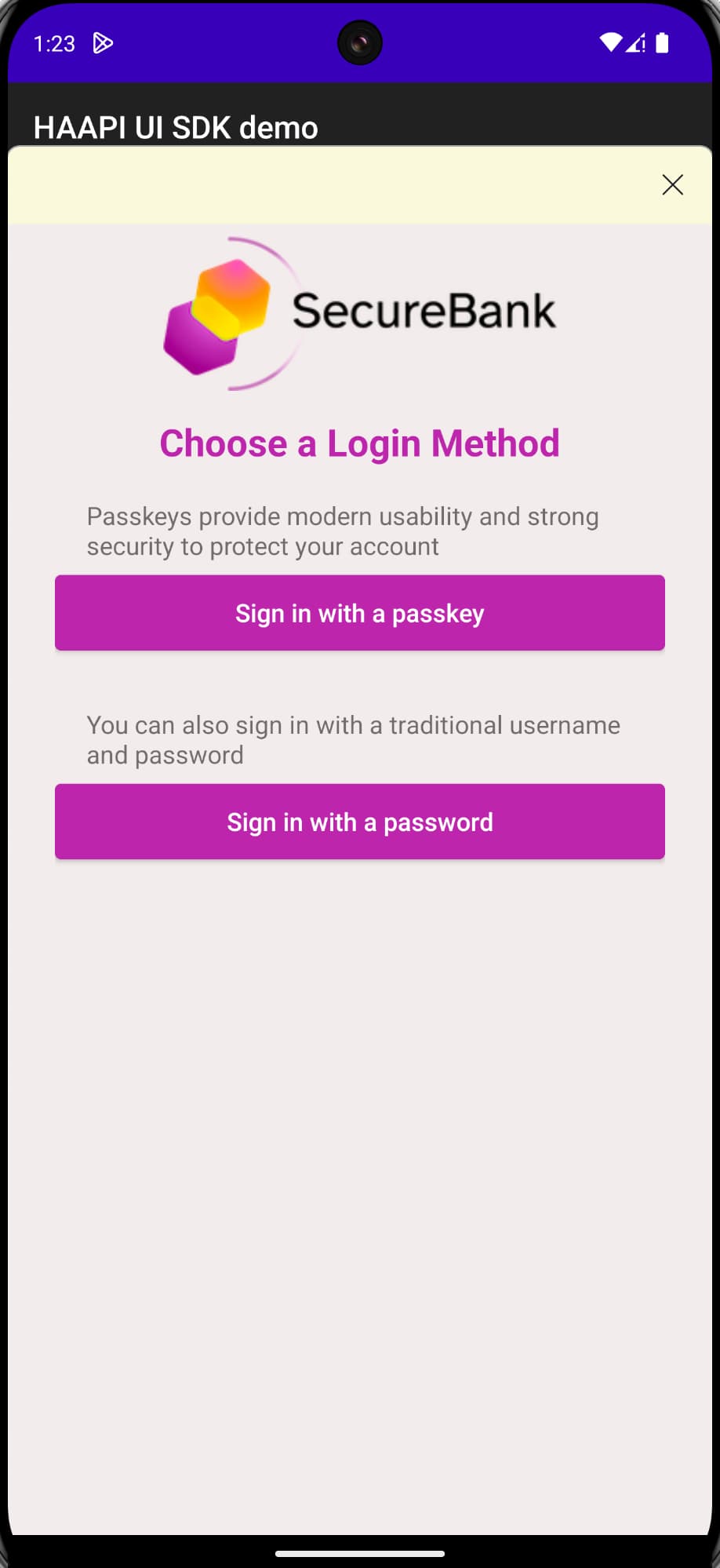 Custom Authentication Selector