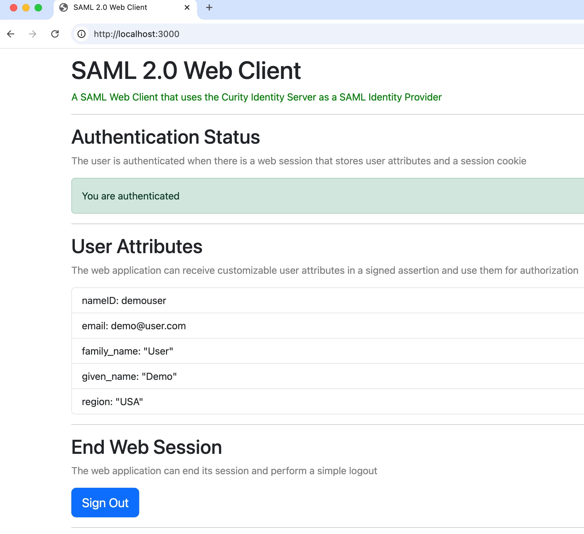 SAML authenticated
